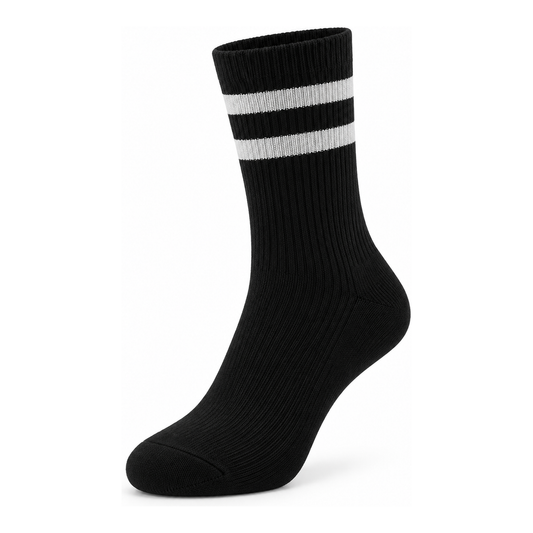 Dravo Two-Stripe Socks in black with grey stripes