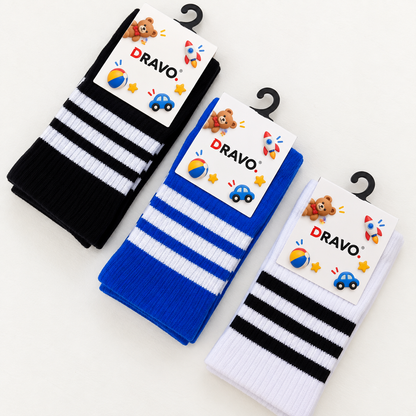 Dravo Kids Striped Crew Socks - product photo (older kids)