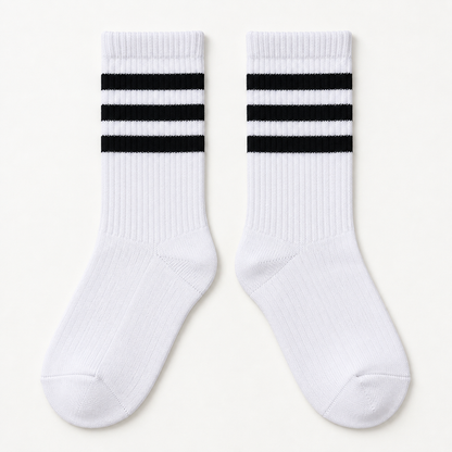 Dravo Kids Striped Crew Socks - full photo (older kids)