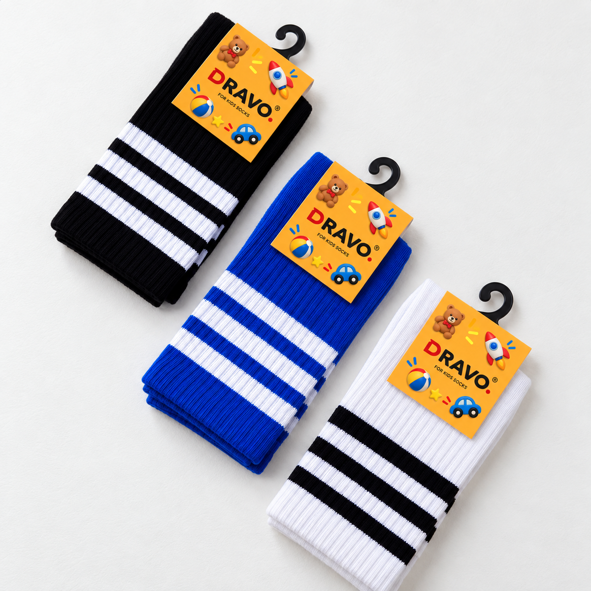 Dravo Kids Striped Crew Socks - product photo