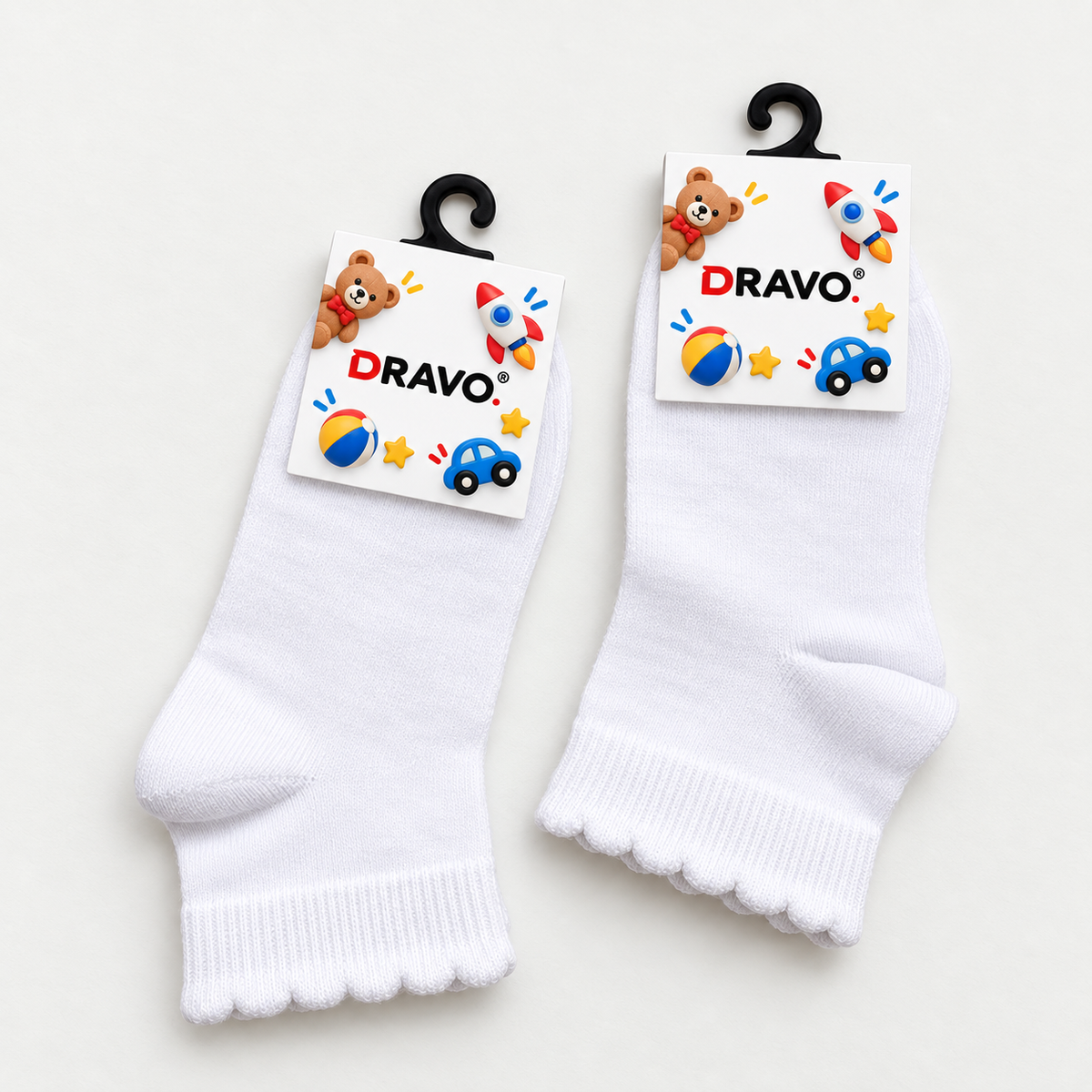 Dravo Kids Picot Cuff Ankle Socks - product photo