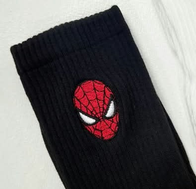 Carton Graphic Spider-Man socks in black with embroidered Spider-Man logo