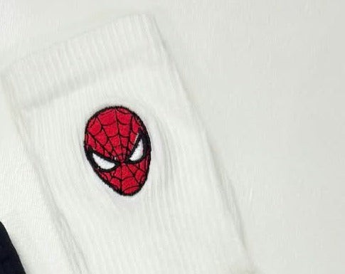 Carton Graphic Spider-Man socks in white with embroidered Spider-Man logo