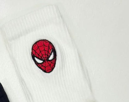 Carton Graphic Spider-Man socks in white with embroidered Spider-Man logo