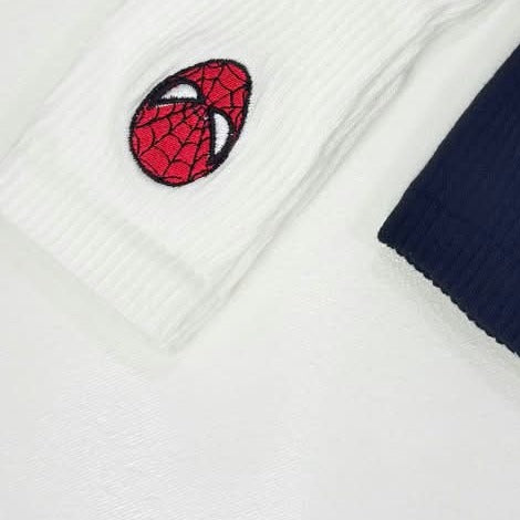Carton Graphic Spider-Man socks in white with embroidered Spider-Man logo