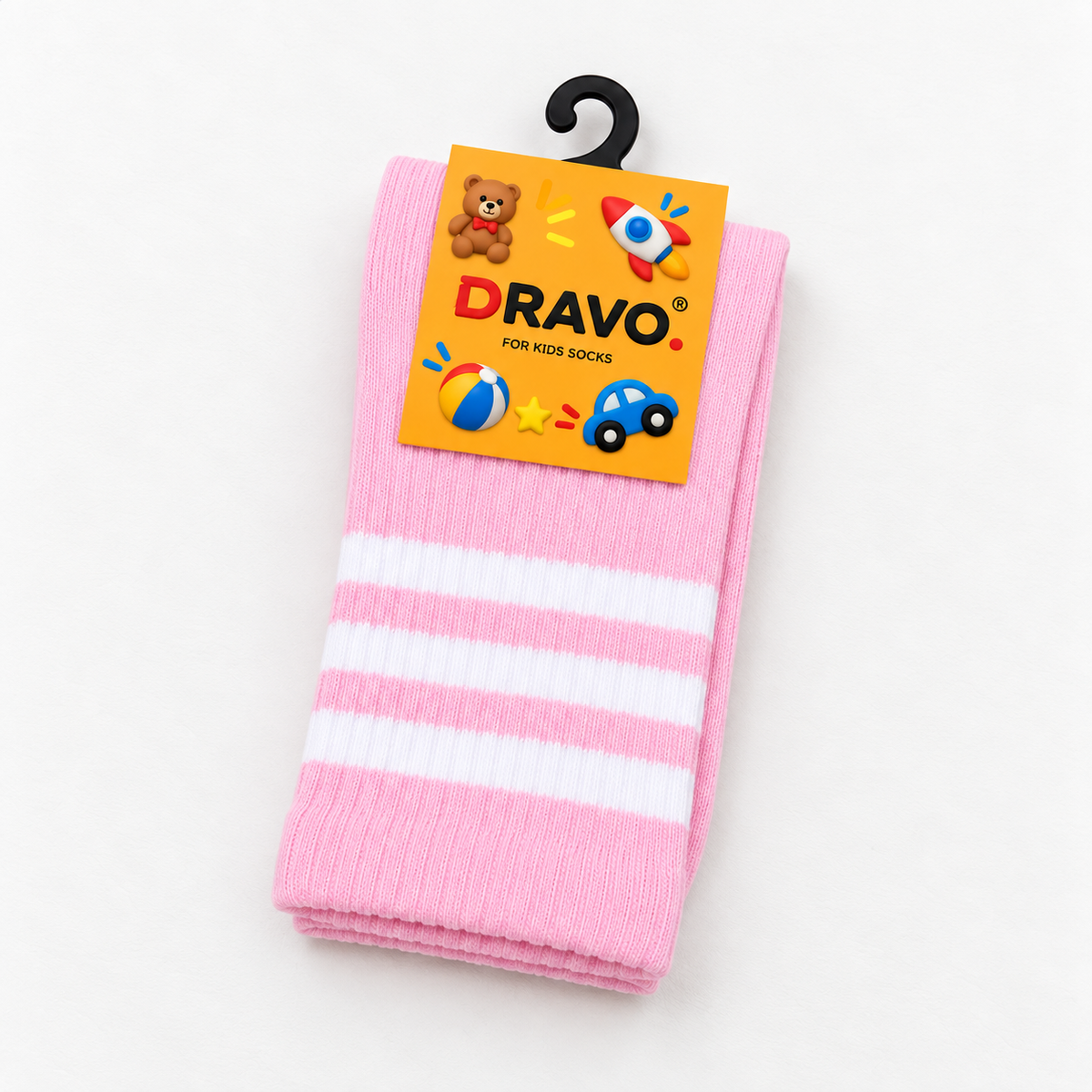 Dravo Kids Striped Crew Socks - Pink