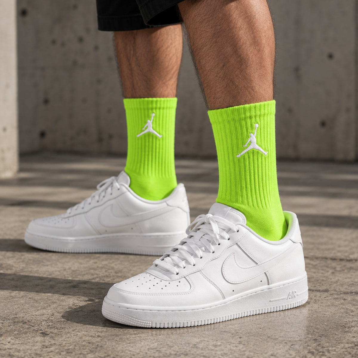 Jordan Basic Mix Colors Graphic worn by a male model with white sneakers - Dravo lifestyle photo